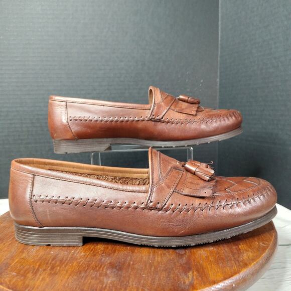 Giorgio Brutini Brown Tassel‎ Naples Leather Loafers Men's Size 10.5D - Picture 3 of 8